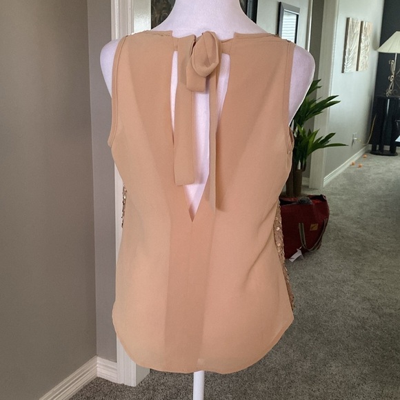 Forever 21 Juniors Gold Sleeveless Matte Sequin Tank Top size S - Picture 3 of 5